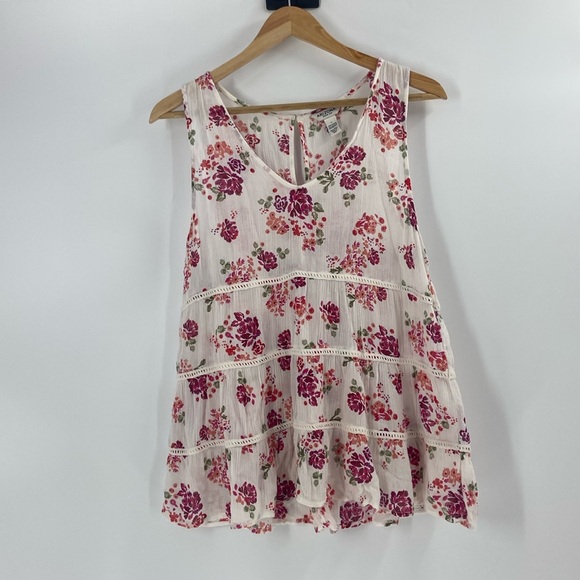 Arizona jeans Tops - Arizona Jean Company floral tiered flouncy baby doll top large